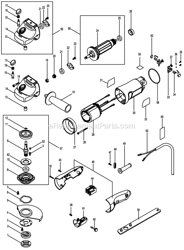 Black and Decker G950B-B3 (Type 1) Small Angle Grinder Power Tool Page A Diagram